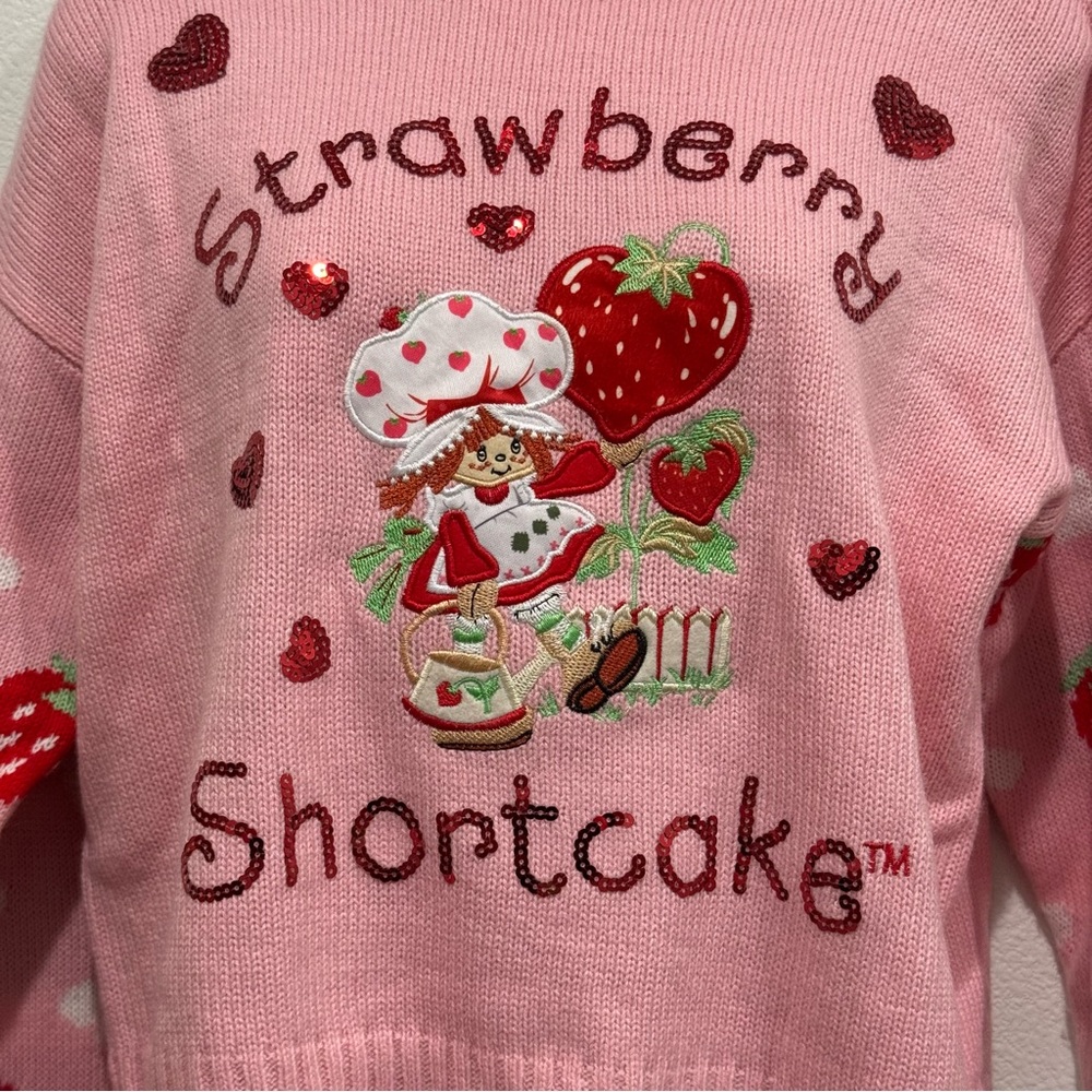 Strawberry Shortcake Pink Sweater Size S - Picture 2 of 6